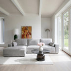 L-Form Ecksofa Links California - Stoff Grau, 305 cm - FURNHOUSE