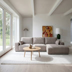 L-Form Ecksofa Rechts California - Stoff Beige, 305 cm - FURNHOUSE
