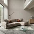L-Form Ecksofa Rechts - Stoffbezug Beige - FURNHOUSE