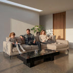 L-Form Ecksofa Rechts Maggie - Stoff Beige, 290 cm - FURNHOUSE