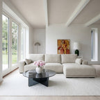 L-Form Ecksofa Rechts California - Stoff Cremeweiß, 305 cm - FURNHOUSE
