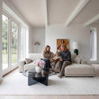 L-Form Ecksofa Rechts California - Stoff Cremeweiß, 305 cm - FURNHOUSE
