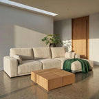 L-Form Ecksofa Rechts California - Stoff Cremeweiß, 305 cm - FURNHOUSE