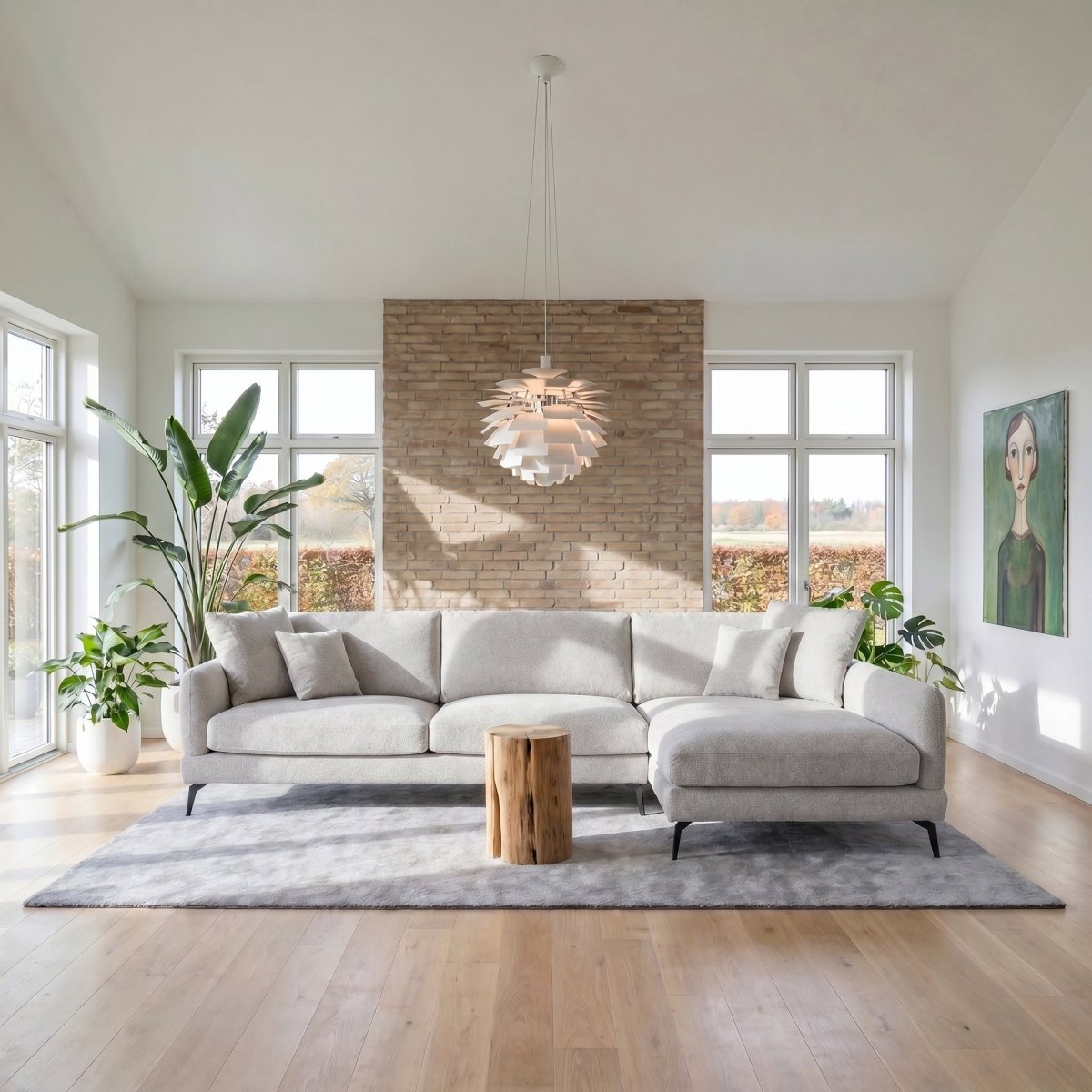 L - Form Ecksofa Rechts - Stoffbezug Grau - IBBE DESIGN - FURNHOUSE
