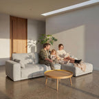 L-Form Ecksofa Rechts California - Stoff Grau, 305 cm - FURNHOUSE
