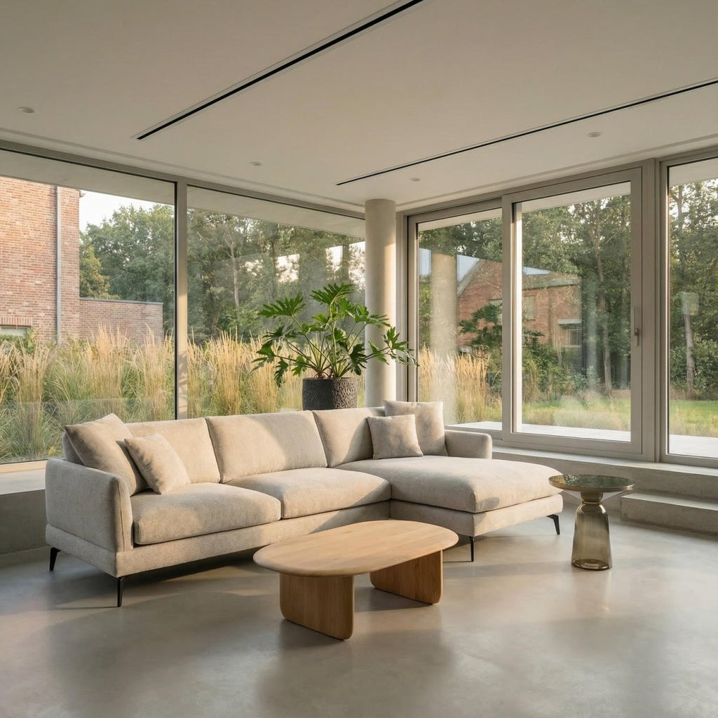 L-Form Ecksofa Rechts - Stoffbezug Grau - FURNHOUSE