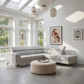 L-Form Ecksofa Rechts - Stoffbezug Grau - FURNHOUSE