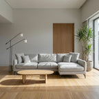 L-Form Ecksofa Rechts - Stoffbezug Grau - FURNHOUSE
