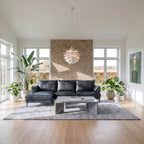 L-Form Ledersofa mit Ottomane Links Soul - Echtleder Schwarz, 233 cm - FURNHOUSE