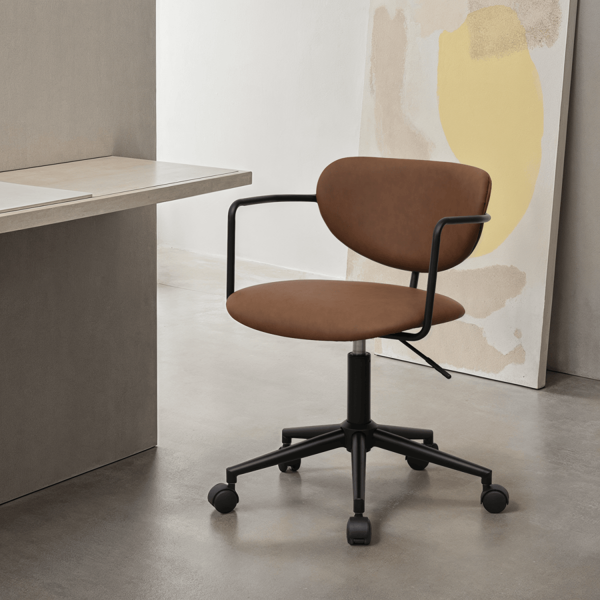 Lido Bürostuhl - Kunstleder Dunkelbraun - FURNHOUSE