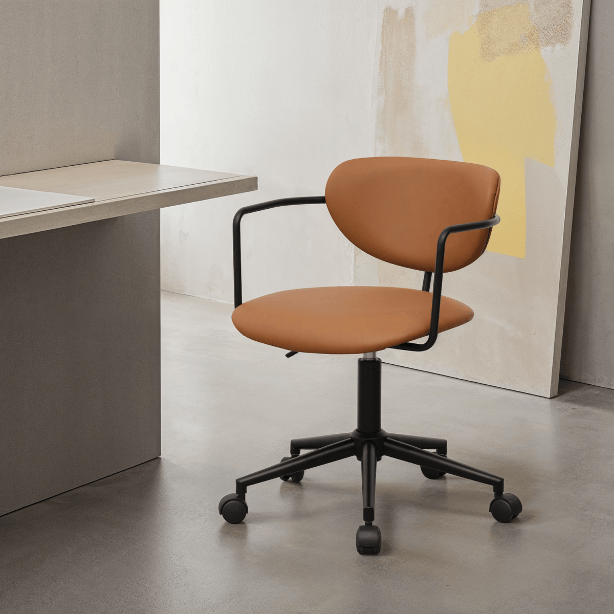 Lido Bürostuhl - Kunstleder Hellbraun - FURNHOUSE