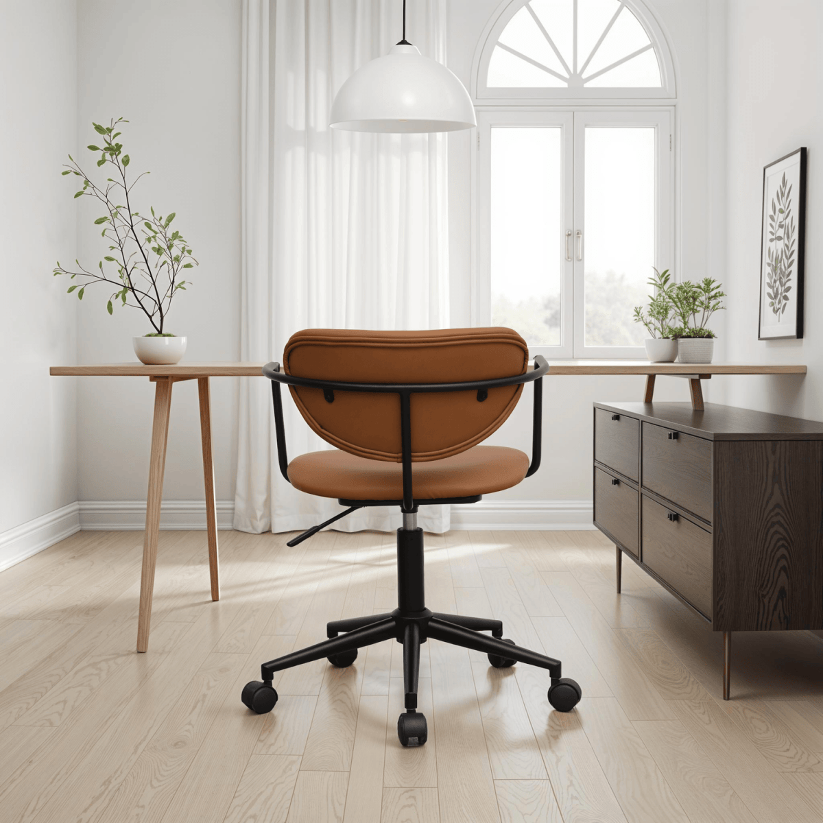 Lido Bürostuhl - Kunstleder Hellbraun - FURNHOUSE