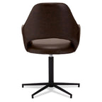 Luna Esszimmerstühle mit Armlehne 2er Set - Drehbar, Kunstleder Braun - FURNHOUSE