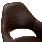 Luna Esszimmerstühle mit Armlehne 2er Set - Drehbar, Kunstleder Braun - FURNHOUSE