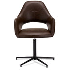 Luna Esszimmerstühle mit Armlehne 2er Set - Drehbar, Kunstleder Braun - FURNHOUSE