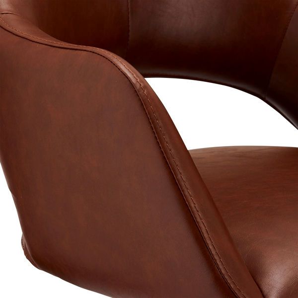 Luna Esszimmerstühle mit Armlehne 2er Set - Drehbar, Kunstleder Cognac Braun - FURNHOUSE