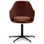 Luna Esszimmerstühle mit Armlehne 2er Set - Drehbar, Kunstleder Cognac Braun - FURNHOUSE