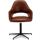 Luna Esszimmerstühle mit Armlehne 2er Set - Drehbar, Kunstleder Cognac Braun - FURNHOUSE