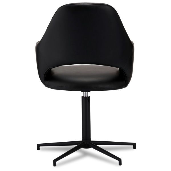 Luna Esszimmerstühle mit Armlehne 2er Set - Drehbar, Kunstleder Schwarz - FURNHOUSE