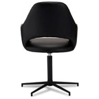 Luna Esszimmerstühle mit Armlehne 2er Set - Drehbar, Kunstleder Schwarz - FURNHOUSE