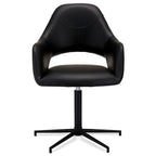 Luna Esszimmerstühle mit Armlehne 2er Set - Drehbar, Kunstleder Schwarz - FURNHOUSE