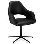 Luna Esszimmerstühle mit Armlehne 2er Set - Drehbar, Kunstleder Schwarz - FURNHOUSE