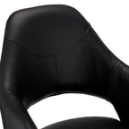 Luna Esszimmerstühle mit Armlehne 2er Set - Drehbar, Kunstleder Schwarz - FURNHOUSE