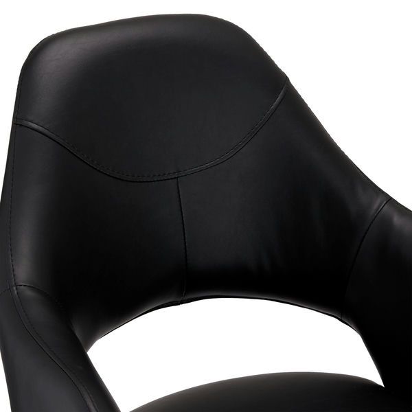 Luna Esszimmerstühle mit Armlehne 2er Set - Drehbar, Kunstleder Schwarz - FURNHOUSE