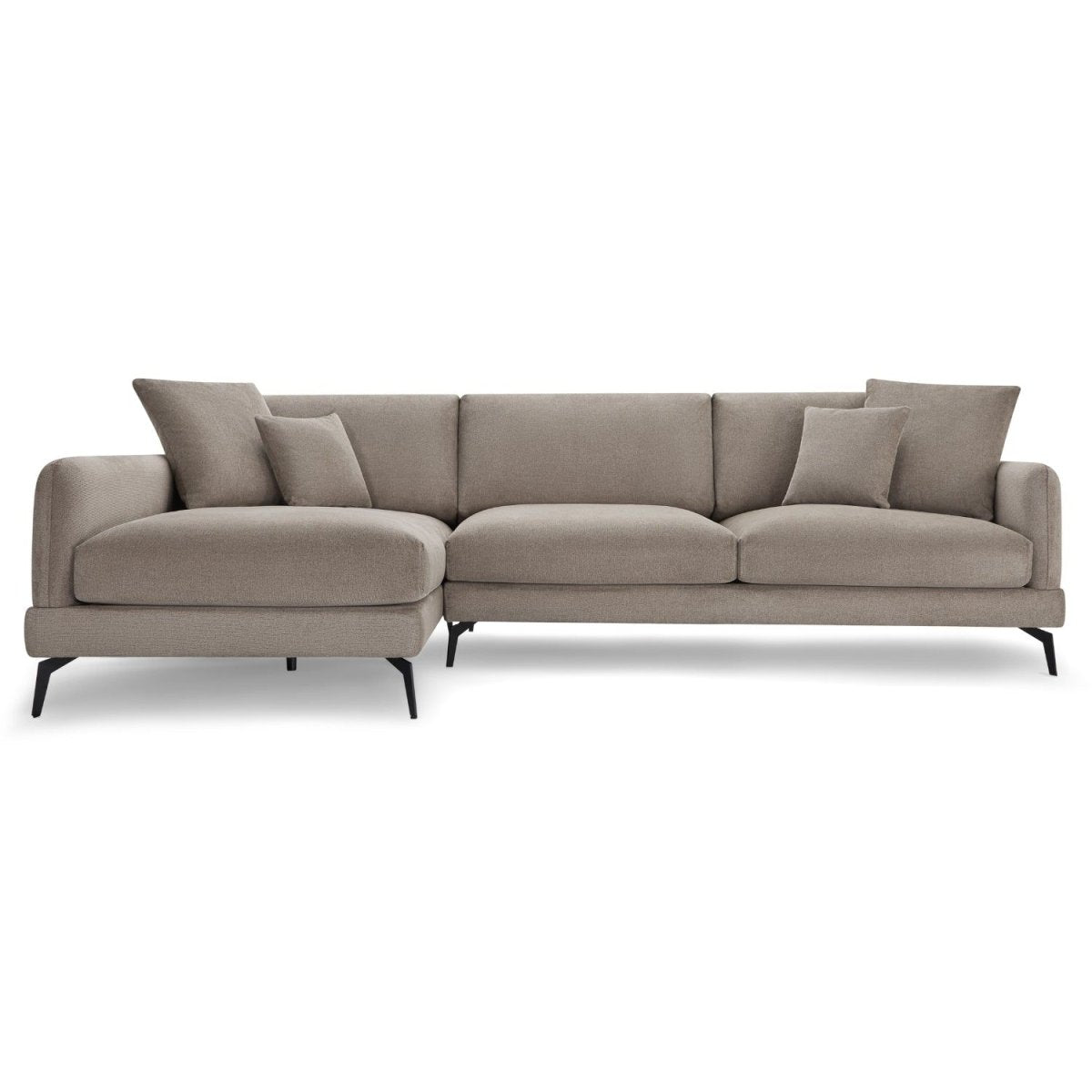 Maggie L-Form Ecksofa Links - Stoffbezug Beige - FURNHOUSE