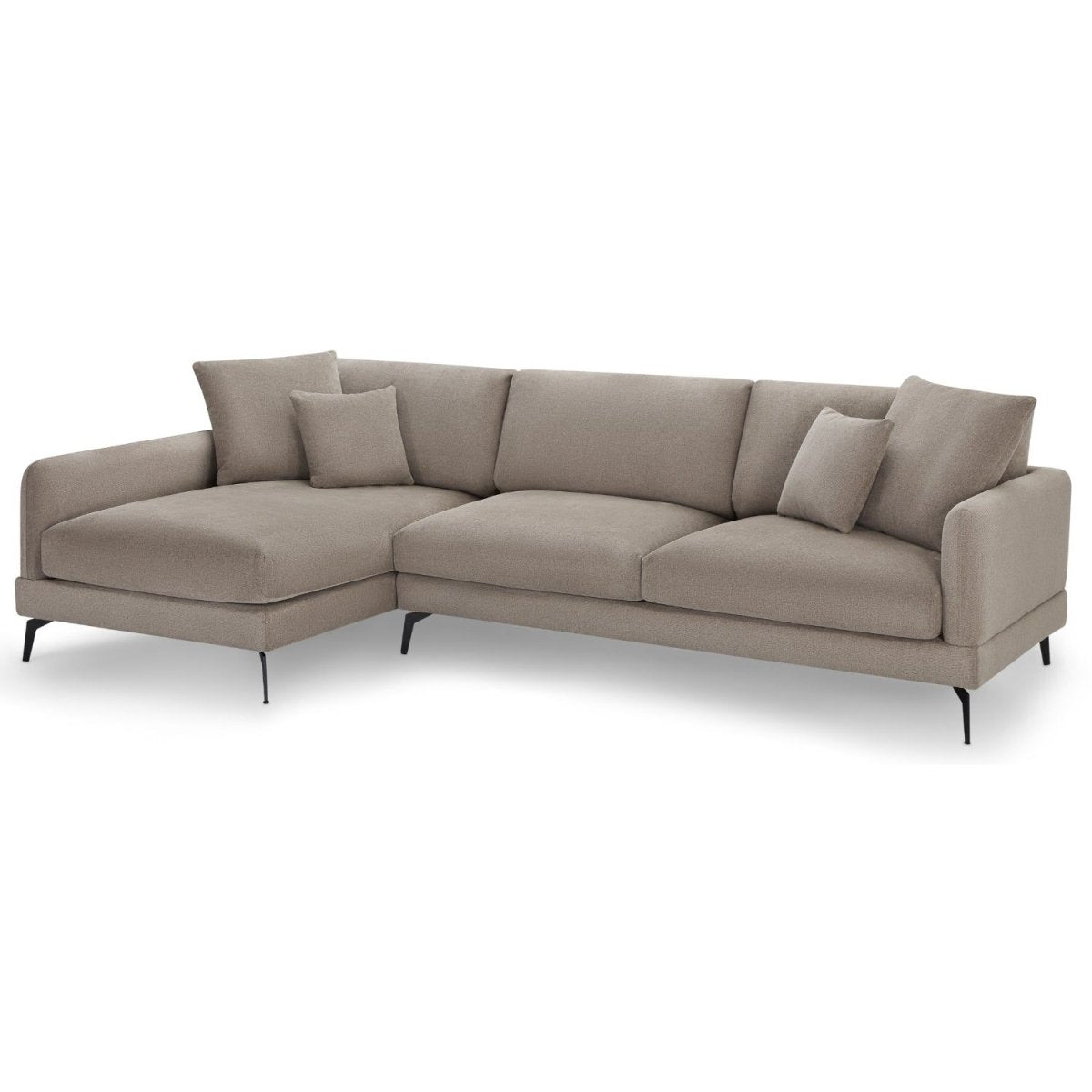 Maggie L-Form Ecksofa Links - Stoffbezug Beige - FURNHOUSE
