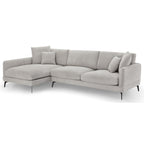 Maggie L-Form Ecksofa Links - Stoffbezug Grau - FURNHOUSE