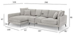 Maggie L-Form Ecksofa Links - Stoffbezug Grau - FURNHOUSE