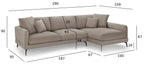 Maggie L-Form Ecksofa Rechts - Stoffbezug Beige - FURNHOUSE
