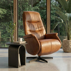 Manueller Relaxsessel - Echtleder Cognac Braun - FURNHOUSE