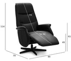 Manueller Relaxsessel - Echtleder Schwarz - FURNHOUSE