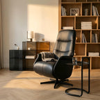 Manueller Relaxsessel - Echtleder Schwarz - FURNHOUSE