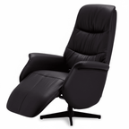 Manueller Relaxsessel - Echtleder/PVC Schwarz - FURNHOUSE