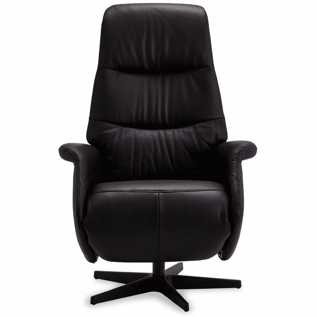 Manueller Relaxsessel - Echtleder/PVC Schwarz - FURNHOUSE