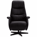 Manueller Relaxsessel - Echtleder/PVC Schwarz - FURNHOUSE