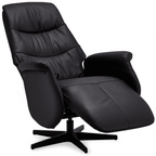 Manueller Relaxsessel - Echtleder/PVC Schwarz - FURNHOUSE