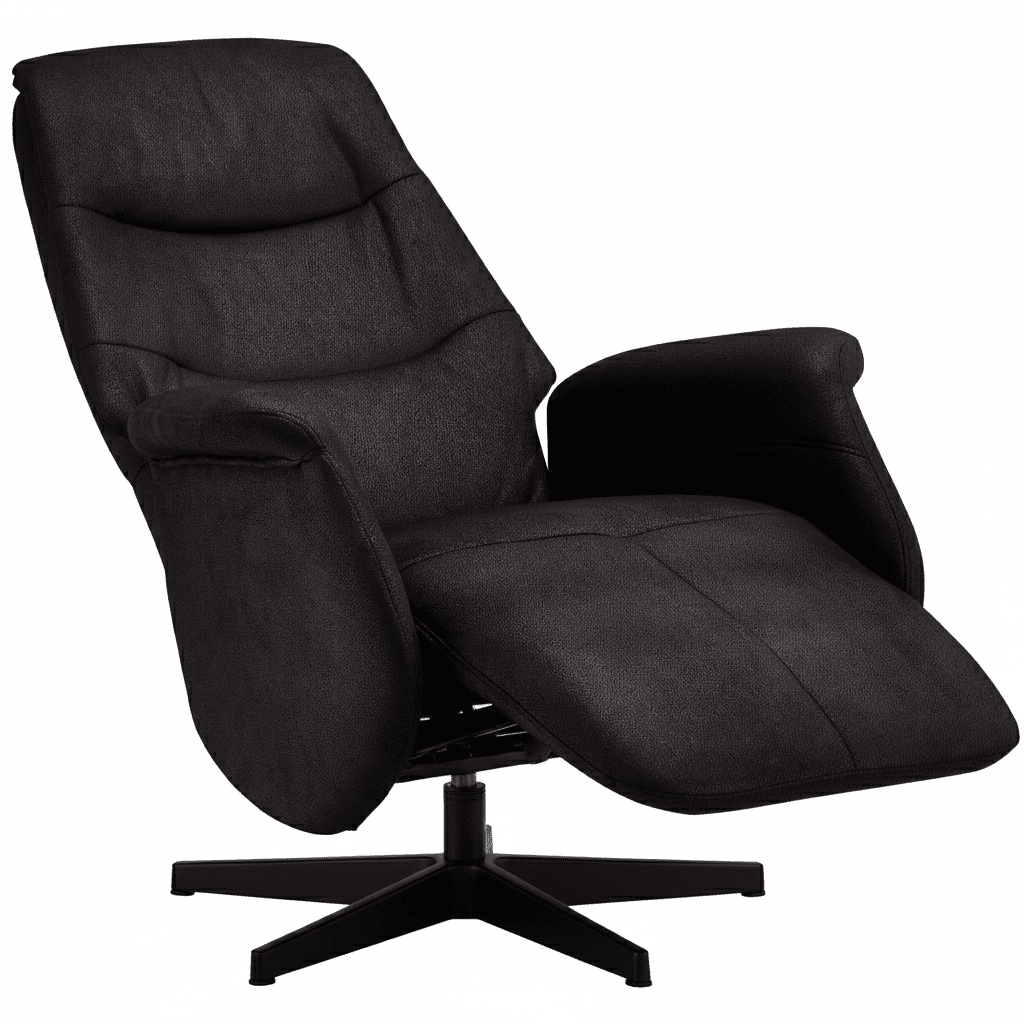 Manueller Relaxsessel - Stoffbezug Schwarz - FURNHOUSE