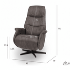 Manueller Relaxsessel - Stoffbezug Taupe Grau - FURNHOUSE