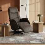 Manueller Relaxsessel - Stoffbezug Taupe Grau - FURNHOUSE