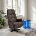 Manueller Relaxsessel - Stoffbezug Taupe Grau - FURNHOUSE