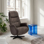 Manueller Relaxsessel Delta - Mikrofaser Taupe, drehbar - FURNHOUSE