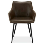 Maria Esszimmerstühle mit Armlehne 2er Set - Kunstleder Braun - FURNHOUSE