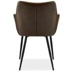 Maria Esszimmerstühle mit Armlehne 2er Set - Kunstleder Braun - FURNHOUSE