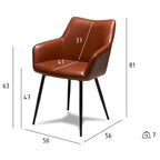 Maria Esszimmerstühle mit Armlehne 2er Set - Kunstleder Cognac Braun - FURNHOUSE