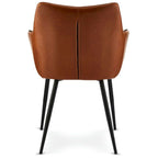Maria Esszimmerstühle mit Armlehne 2er Set - Kunstleder Cognac Braun - FURNHOUSE