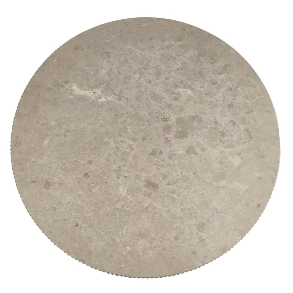 Milo Couchtisch Rund ø80 cm - Marmoroptik & Lamellenoptik Grau - FURNHOUSE
